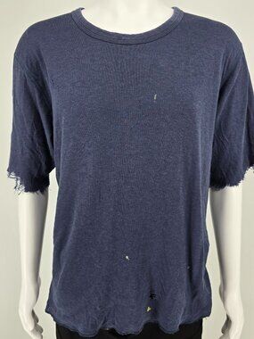 Thrashed Duofold Navy Blue Merino Wool/Nylon Blend Dual Layer Thermal Top (L/XL)